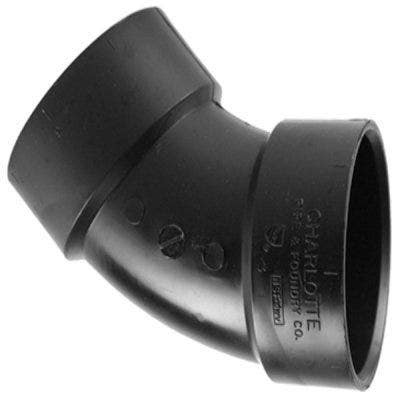 Charlotte Pipe & Foundry Company ABS 00321  1000HA ABS/DWV 45 Degree Pipe Ell, 1/8 Bend, 3 in