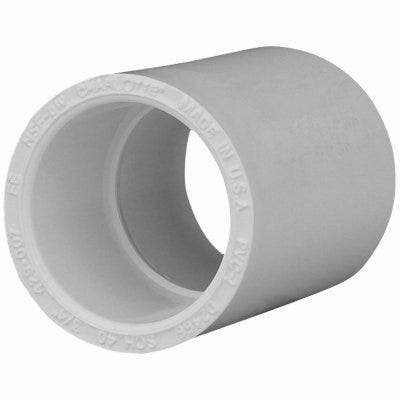 Charlotte Pipe & Foundry Company PVC 02100  1 Schedule 40 PVC Pressure Coupling, Slip x Slip, White