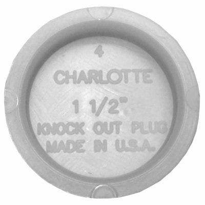 Charlotte Pipe & Foundry Company PVC 00131  0600HA Schedule 40 DWV/PVC Pipe Test Cap, 1-1/2 in