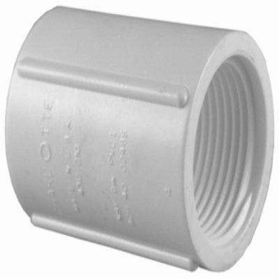 Charlotte Pipe & Foundry Company PVC 02102  0500HA Schedule 40 PVC Pressure Coupling, FIP x FIP, White, 1/2 in