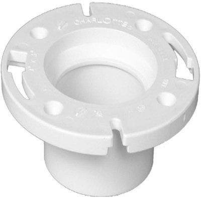 Charlotte Pipe & Foundry Company PVC 00800  0600HA Schedule 40 DWV Hub End Closet Flange, White, 3 x 4 in