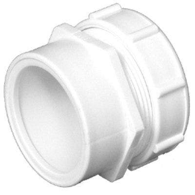 Charlotte Pipe & Foundry Company PVC 00103P 0800HA Schedule 40 DWV PVC Male Trap Adapter, S x SJ, White, 1-1/2 x 1-1/2 in