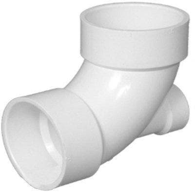 Charlotte Pipe & Foundry Company PVC 00303  0600HA Schedule 40 DWV PVC Lowheel Inlet Elbow, 3 x 3 x 1-1/2 in