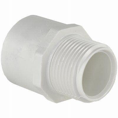 Charlotte Pipe & Foundry Company PVC 02109  1800HA Schedule 40 Pipe Adapter, Slip x MPT, White, 3 in
