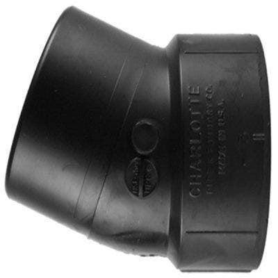 Charlotte Pipe & Foundry Company ABS 00326  0 ABS/DWV 22-1/2-Degree Street Ell, Spigot x Hub