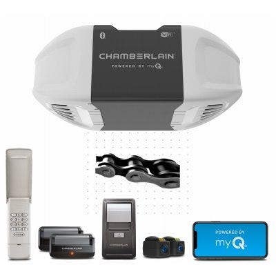 Chamberlain C2405 Quiet Wifi Garage Door Opener With Wireless Keypad, 2 LGT
