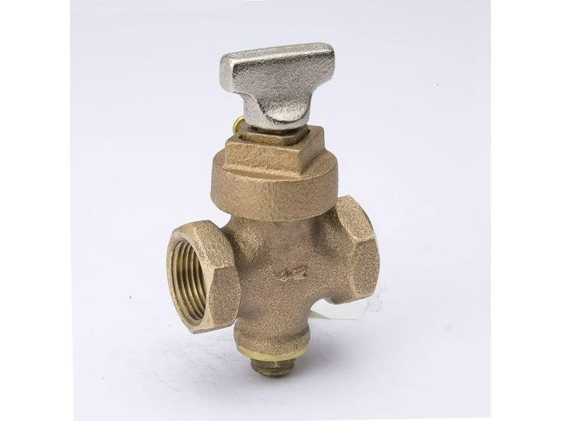 BK Products 105-905NL Stop & Drain Valve, Bronze, 1" FIP x 1" FIP