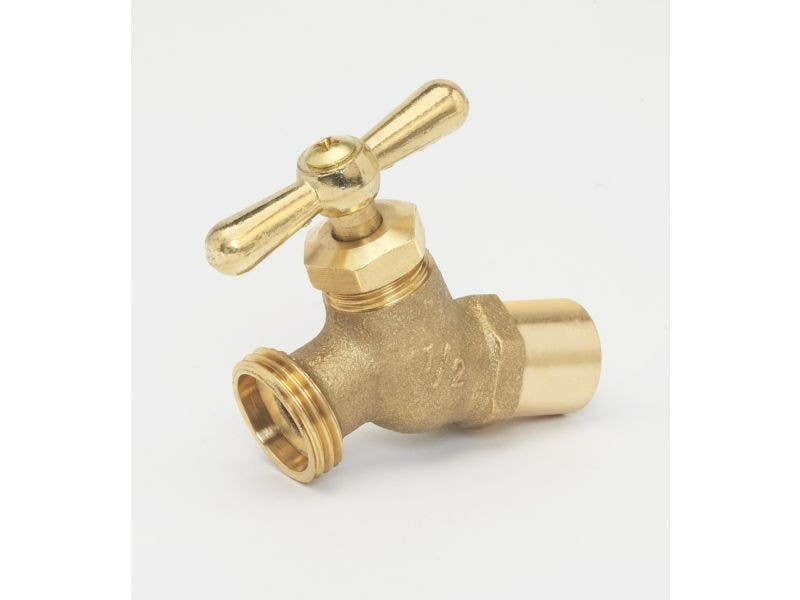 BK Products 102-534 No-Kink Hose Bibb, Brass, Dual Connection, 1/2 x 3/4-In.