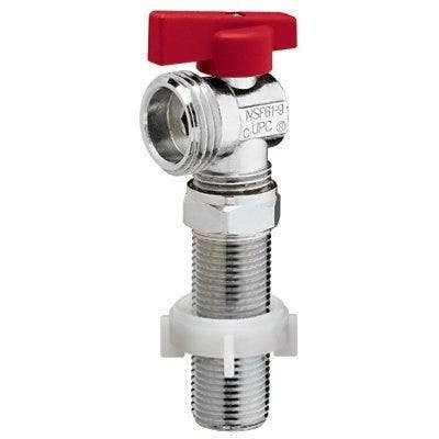 BK Products 102-209 Replacement  Washing Machine Hot Water Valve, Chrome Plated Brass, 1/4 Turn, Red Handle