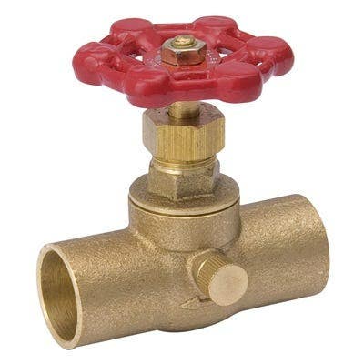 BK Products 220-4-34-34 C x C Stop & Waste Valve, Brass, 3/4-In.