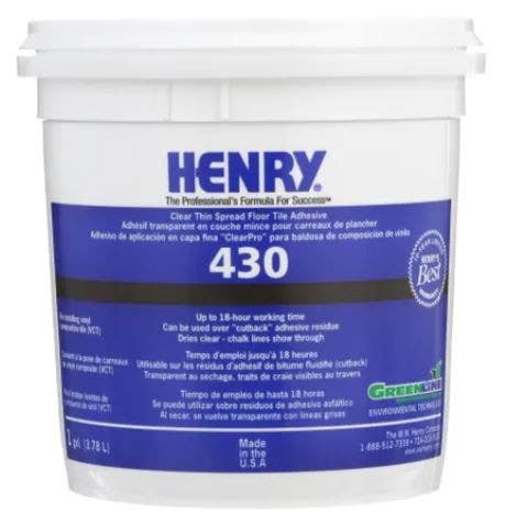 Henry 12098 430 Thin-Spread Floor Tile Adhesive, Clear, 1 Gals