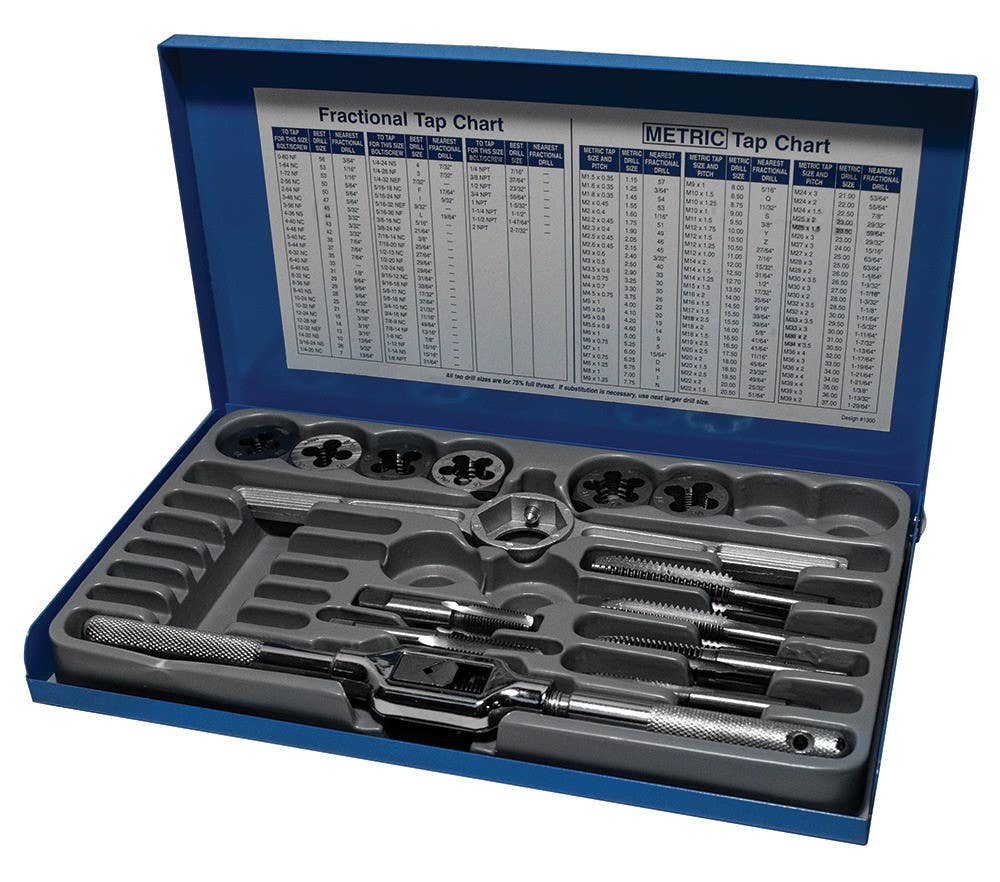 Century Drill & Tool 98902 Tap & Die Fractional Set, 14 Pcs.