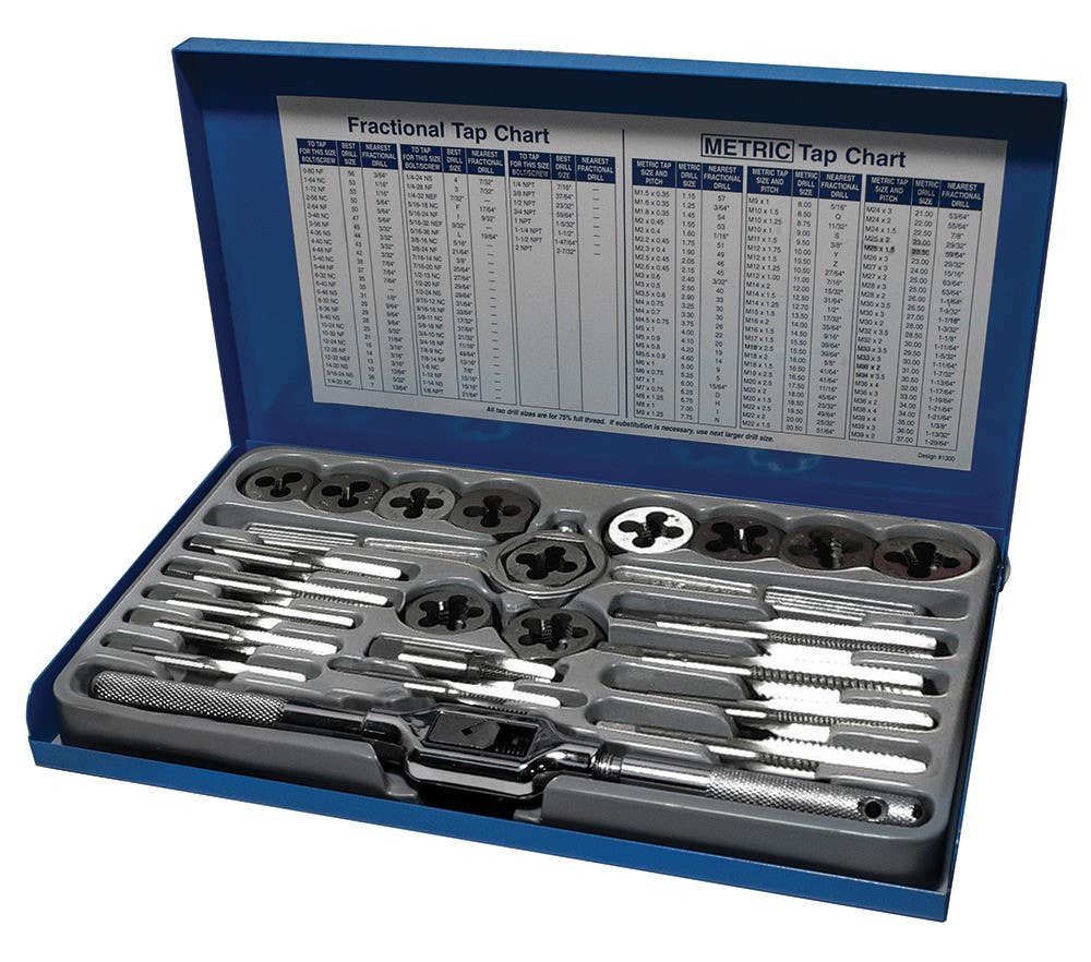Century Drill & Tool 98904 Tap & Die Fractional Set, 24 Pcs.