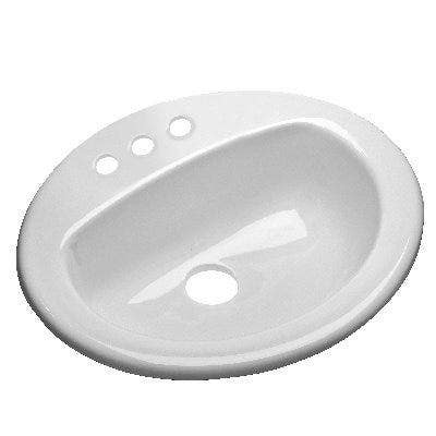 Mansfield 237-4 Self-Rimming Lavatory Sink, White Oval, 20-3/16 x 17 3/8 in.