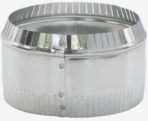 Imperial GV0845 HVAC Duct Pipe Top Collar, Crimped, Galvanized, 28 Gauge, 7 in