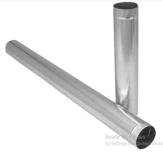 Imperial GV0362-A Galvanized Perimeter Furnace Pipe, 30 Gauge, 4 x 60 in