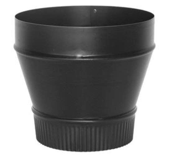 Imperial BM007 Black Stove Pipe Reducer, Small End Crimp, 24-Gauge