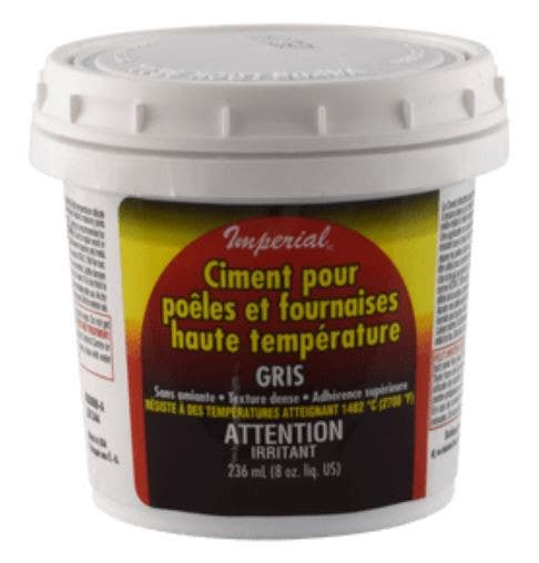 Imperial KK0068-A Hi-Temperature Stove/Furnace Cement, Gray, 8-oz.