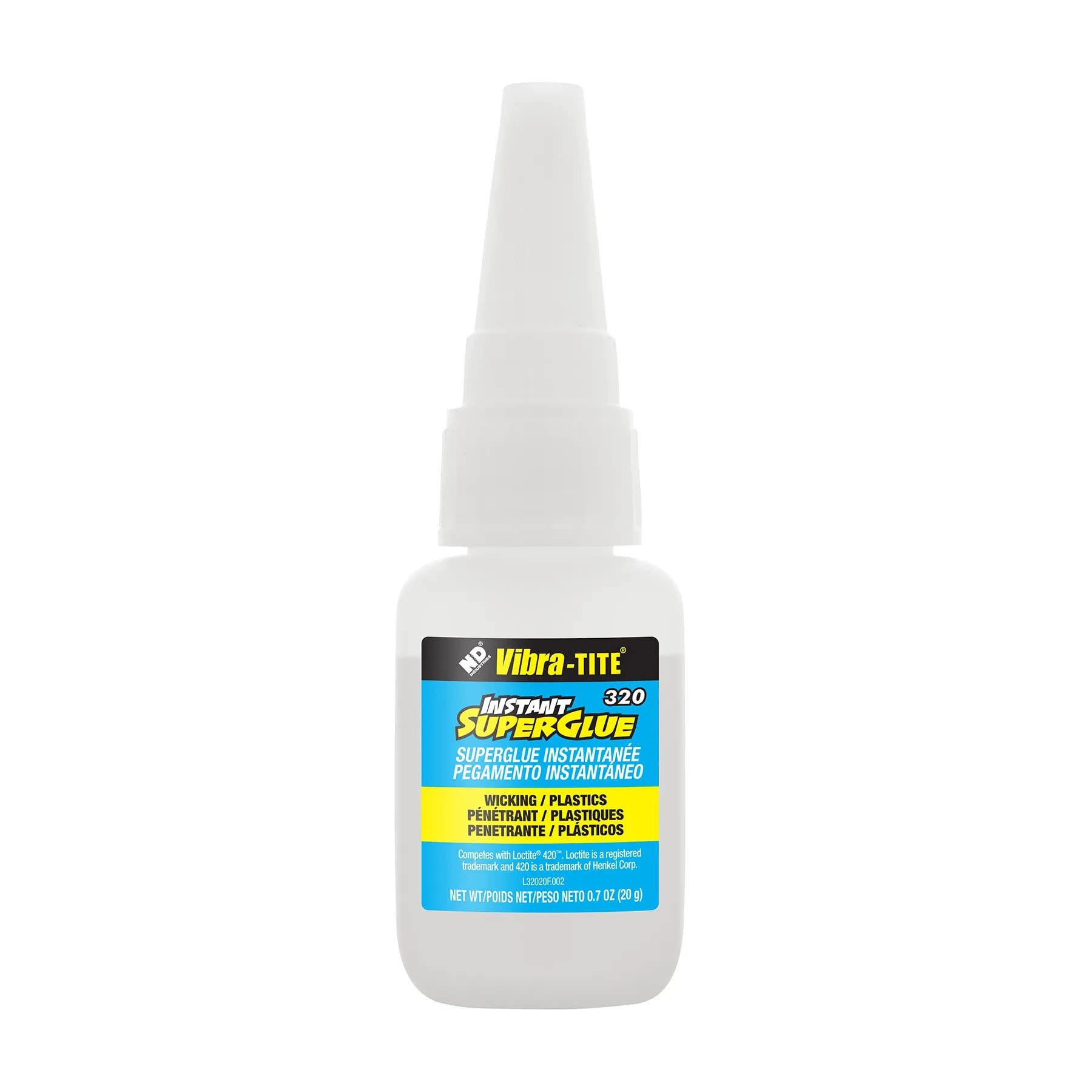 Vibra-Tite 32020 Wicking Type Plastic Bonding Cyanoacrylate, 20 gm, 12 Pack