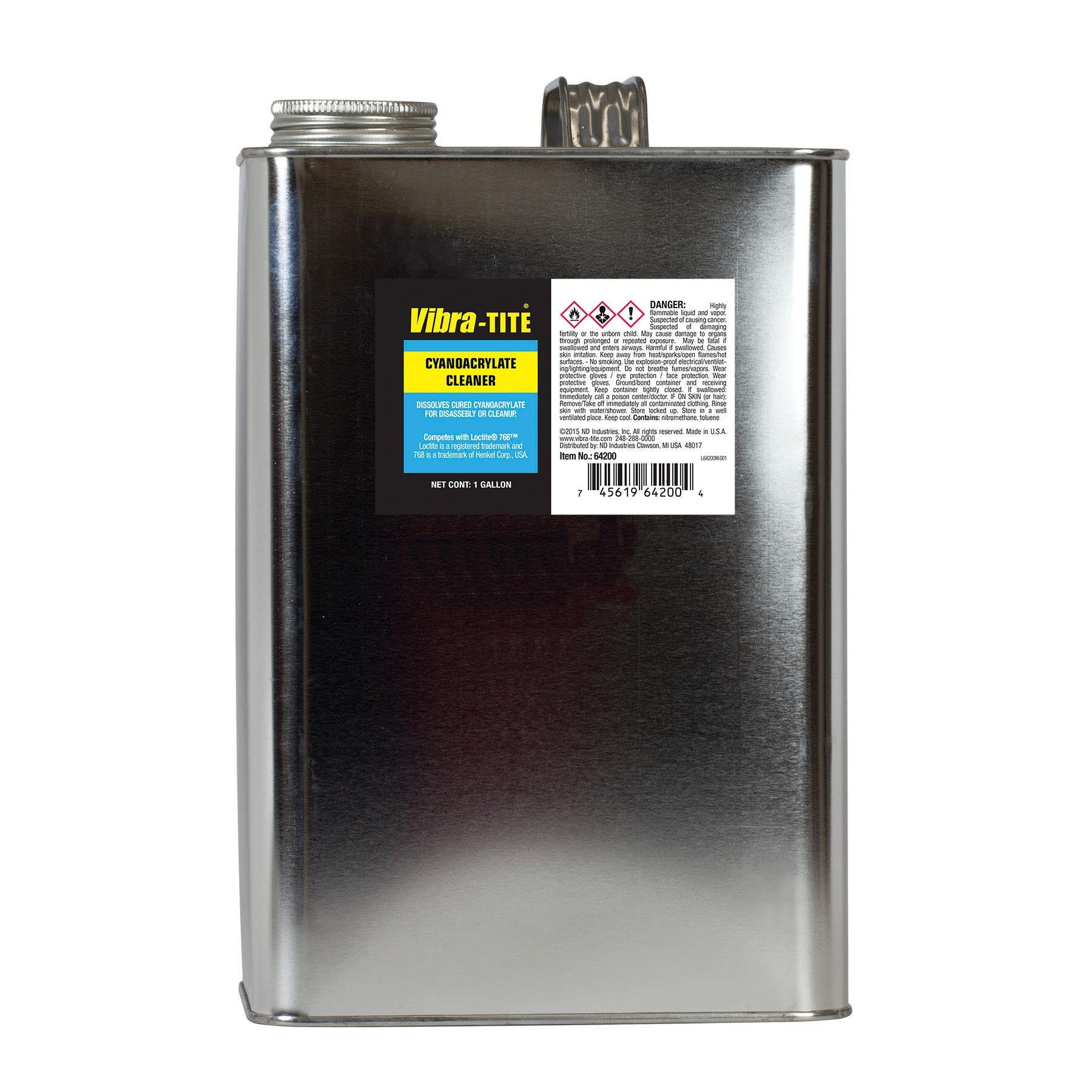 Vibra-Tite 64200 Cyanoacrylate Remover, 1 gal
