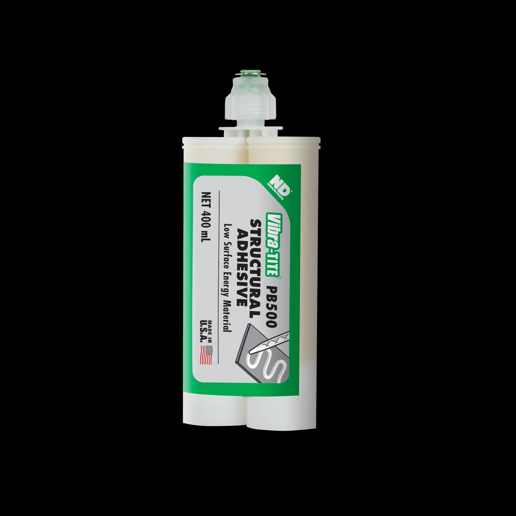 Vibra-Tite PB50040NT LowEnergy Plastics Structural Adhesive, 400 mL