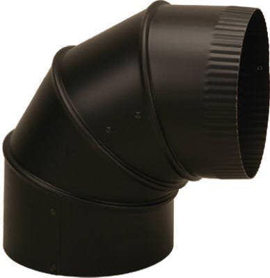 Imperial BM0346 Adjustable Stove-Pipe Elbow, Black, 28 Gauge, 4 in