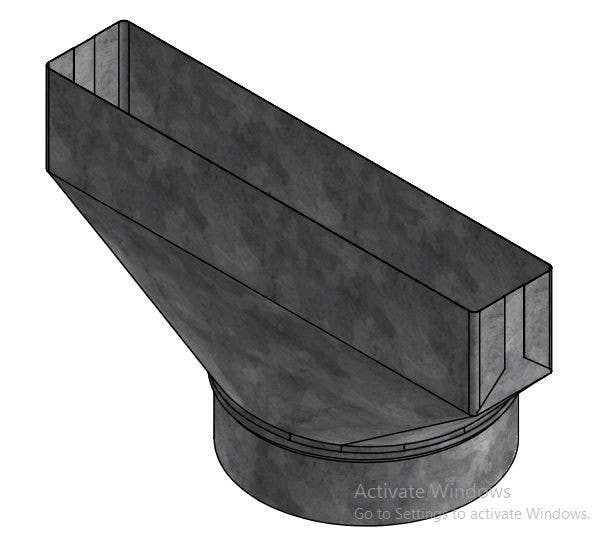 Imperial GV0699-C HVAC Register Boot, Straight Back, Galvanized, 2.25 x 12 to 6 in