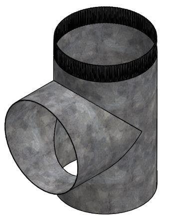 Imperial GV0920 HVAC Duct Pipe Straight Tee, Galvanized, 6 x 6 x 6 in