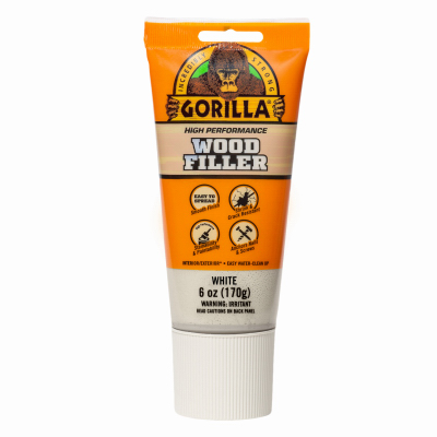 Gorilla Glue Company 112124 Wood Filler, White, 6 oz. Tube