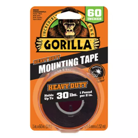 Gorilla Glue Company 6055002 Heavy Duty Mounting Tape, Black, 1 x 60"