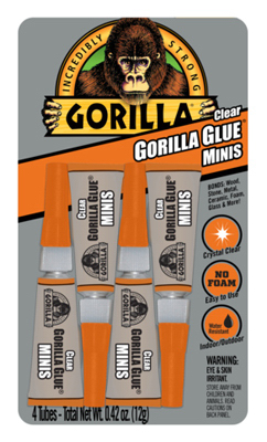Gorilla Glue Company 4541702 Glue Minis, Clear, 3-gm., 4-Pk.