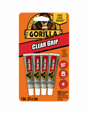 Gorilla Glue Company 8130002 Adhesive Tubes, Clear Grip, .2-oz., 4-Pk.