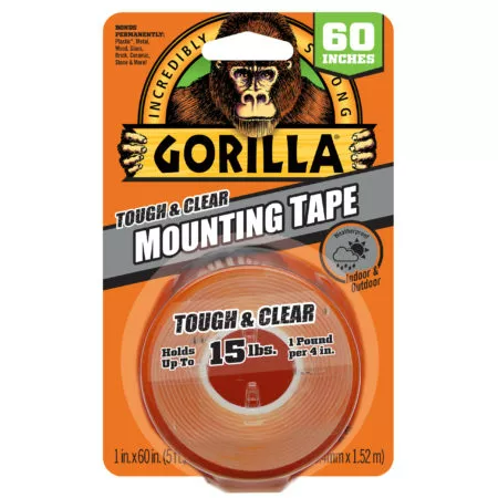 Gorilla Glue Company 6036002 Tough and Clear Mounting Tape, Clear, 1" x 150"