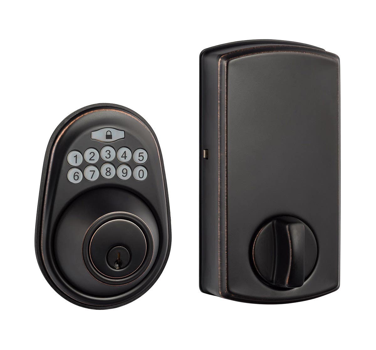 Sure-Loc Hardware DK201-RD Single Cylinder Round Electronic Deadbolt Modern