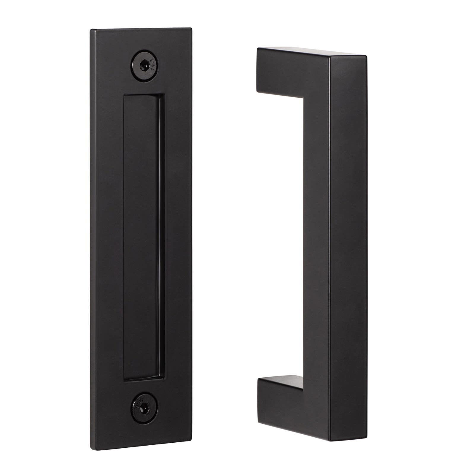 Sure-Loc Hardware BARN-SQ4 Square Barn Door Handle, Flush Handle 8"
