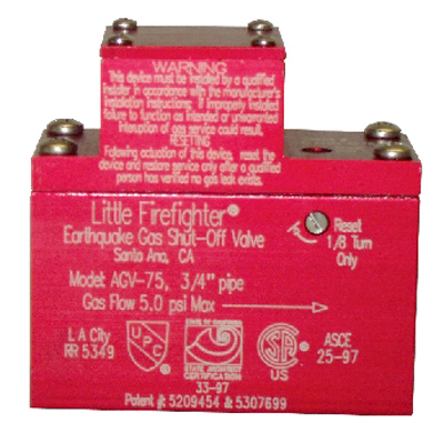 Watts 0959440 Little Firefighter Earthquake Gas Shut Off Valve, 3/4"