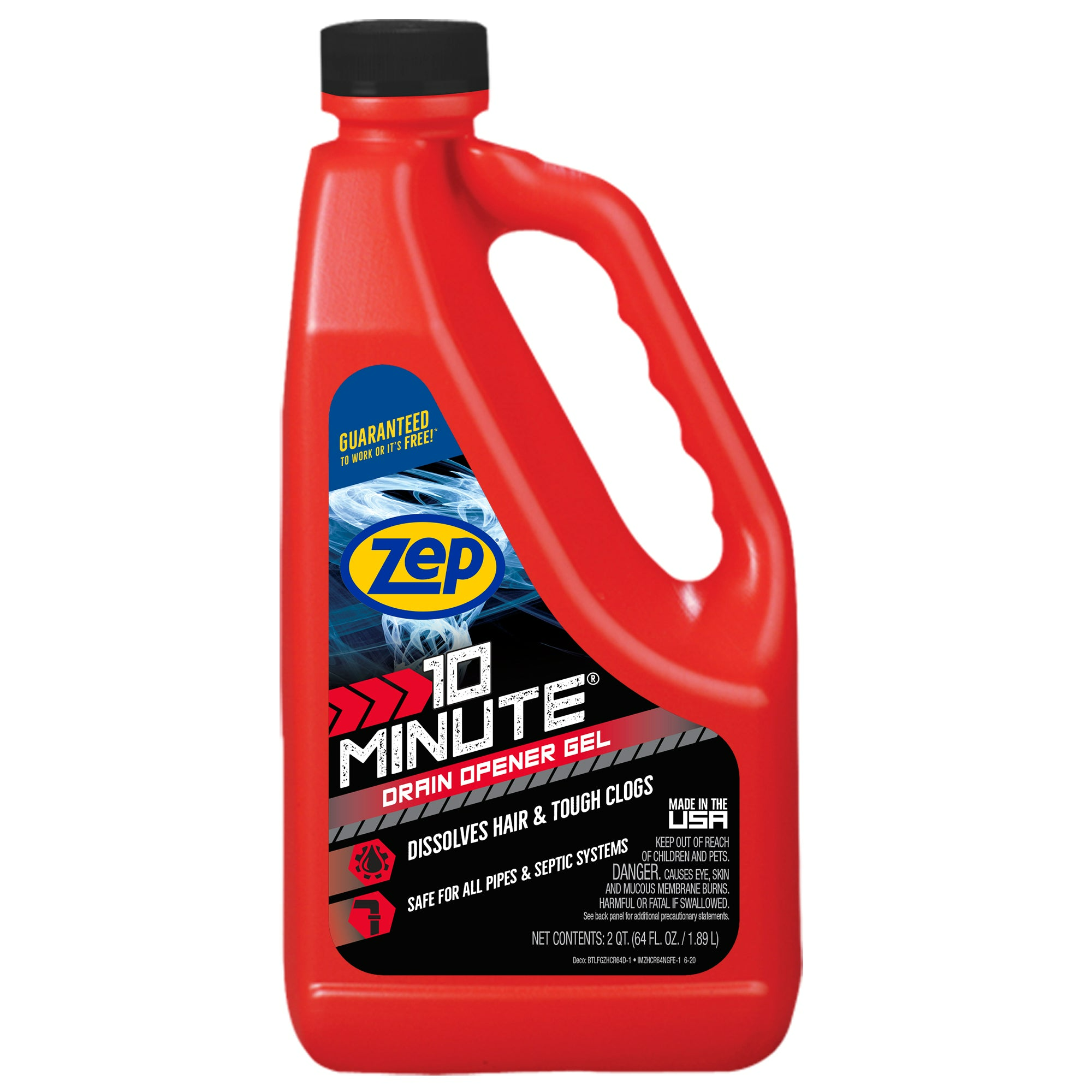 Zep ZHCR 10 Minute Drain Opener Gel, Commercial Strength, Fast Acting And Safe For All Pipes