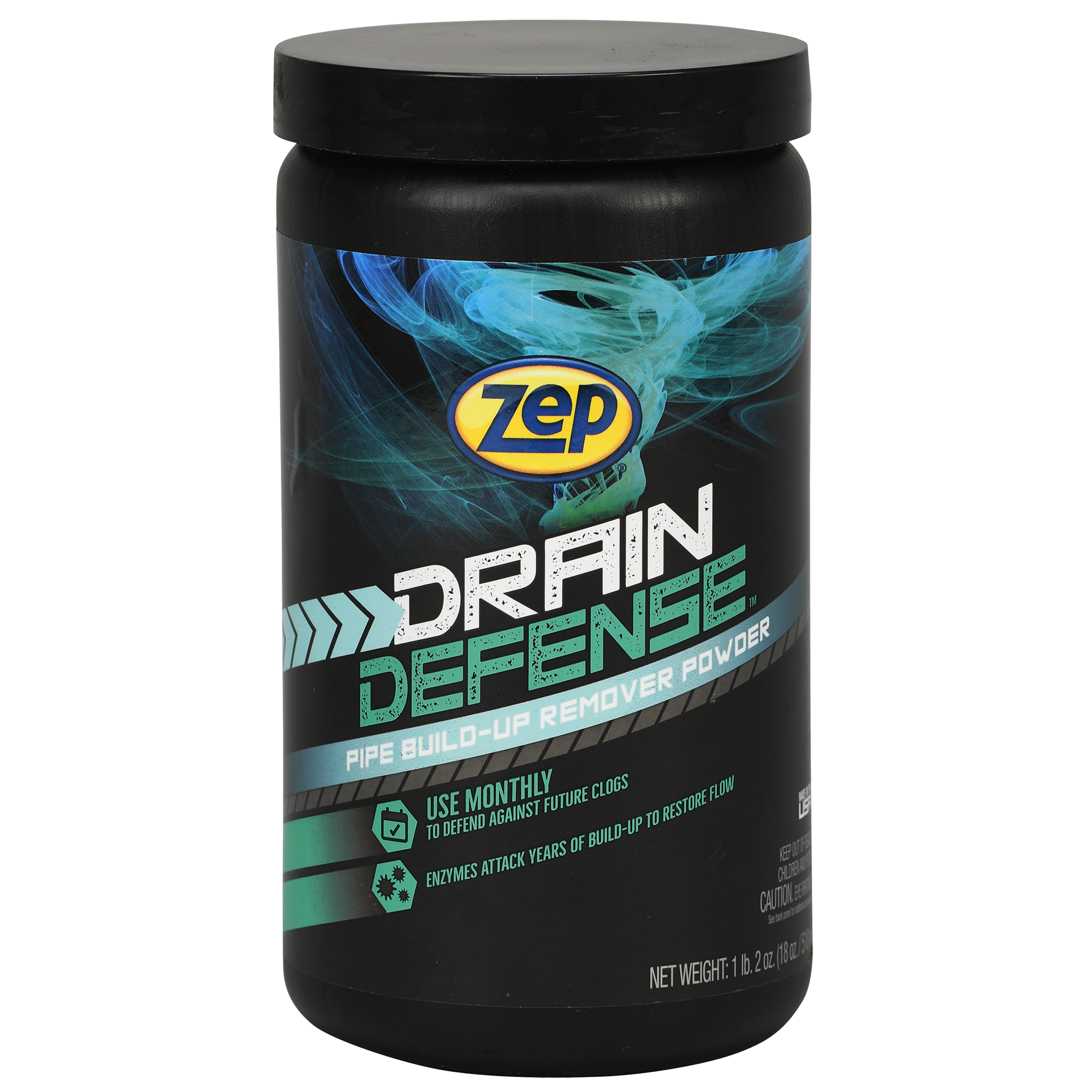 Zep ZDC16 Drain Defense Enzymatic Drain Cleaner Powder,18 Oz.