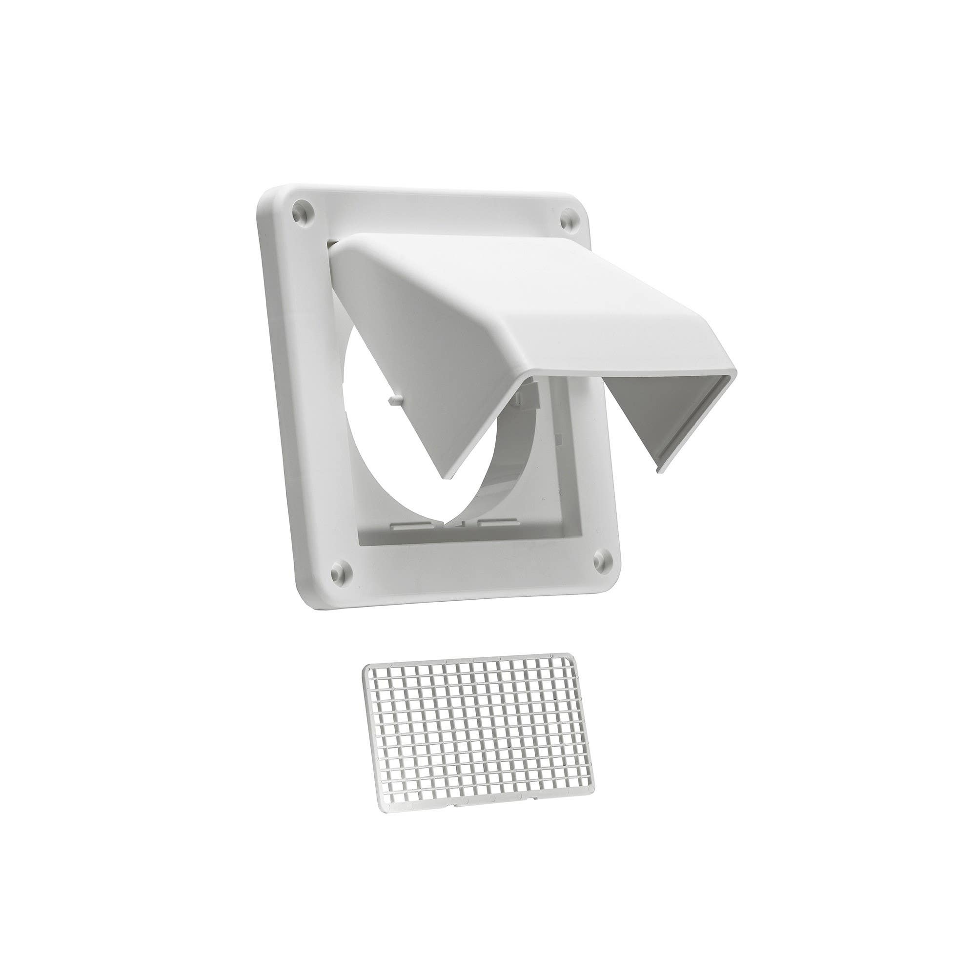 Lambro Industries 604WTP 4 inch White Plastic Fresh Air Intake Vent (Hood Style)