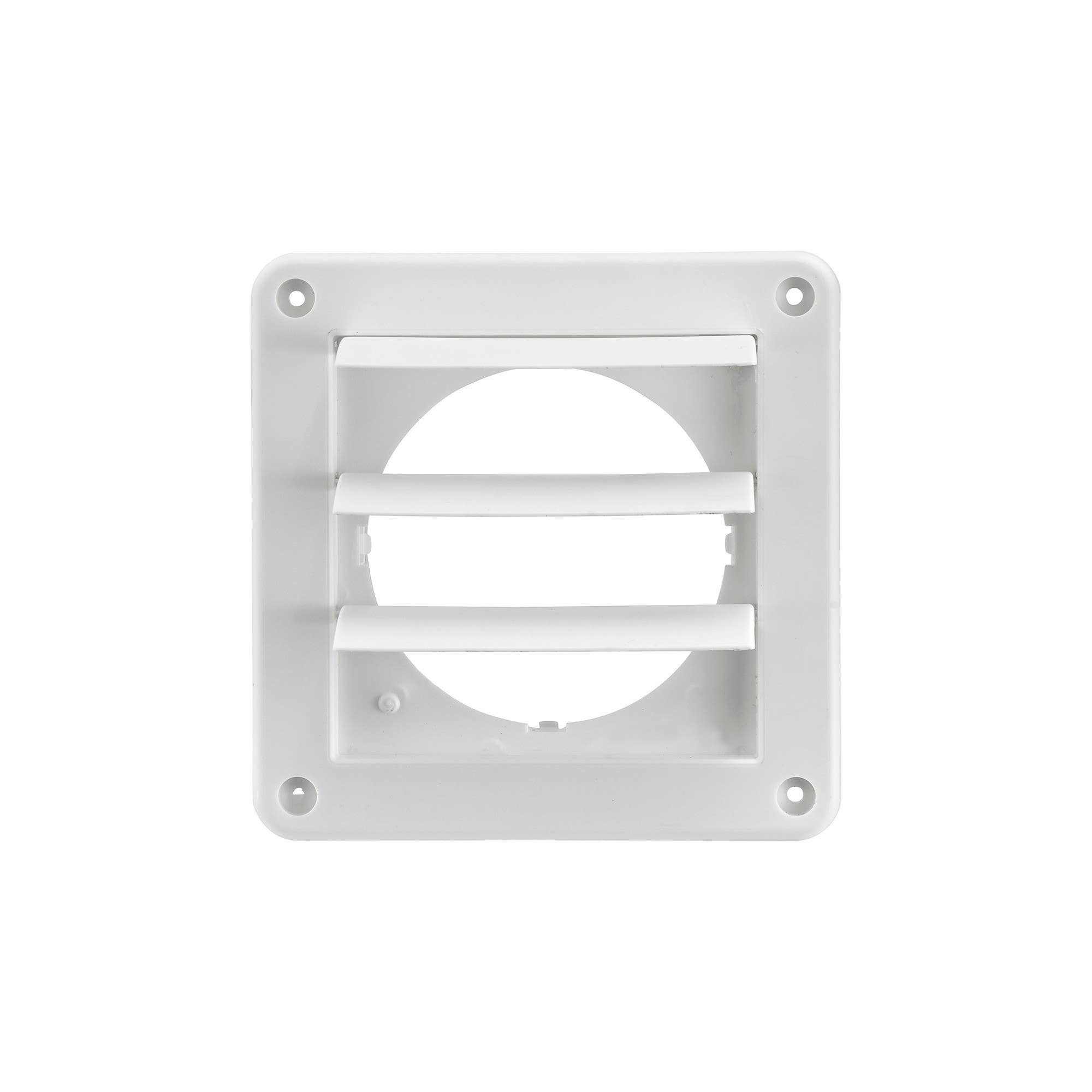 Lambro Industries 2676W 4 in White Plastic Exhaust Wall Louvered Vent