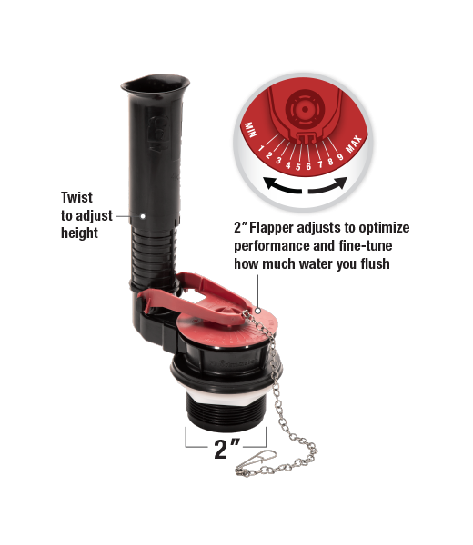 Fluidmaster K-507A-008-P10 Universal 2" Adjustable Toilet Flush Valve Repair Kit