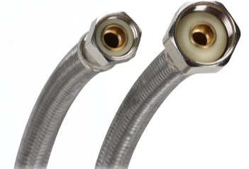 Fluidmaster B1F Faucet Connector, Braided Stainless Steel, 3/8" Compression x 1/2" FIP