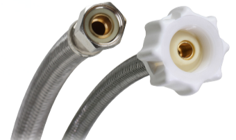 Fluidmaster B1T Toilet Connector, Click Seal, Braided Stainless Steel, 3/8" Comp. x 7/8" Ballcock