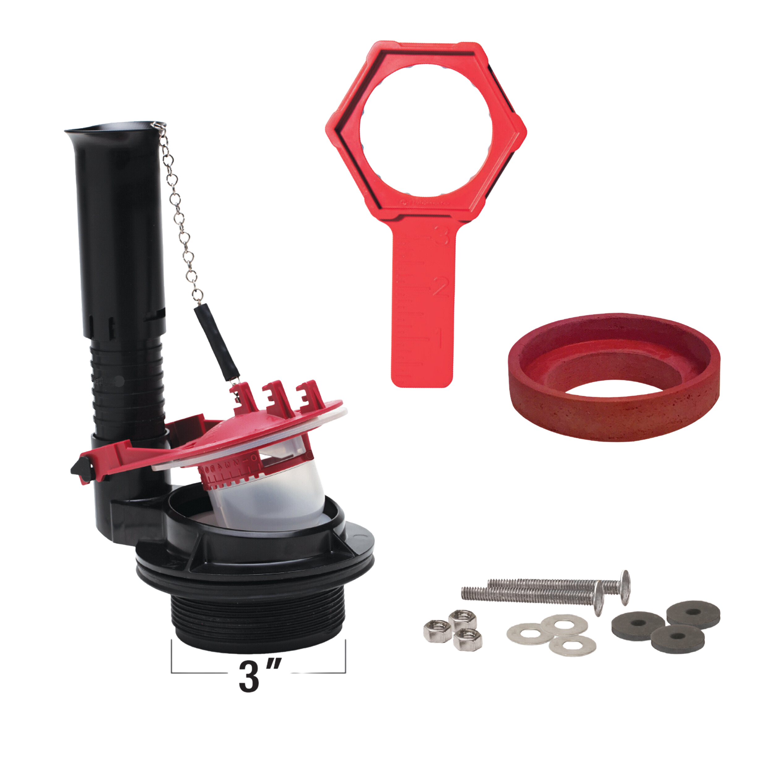 Fluidmaster K-540A-015-T5 Universal Flush Valve Repair Kit With Tool, 3"