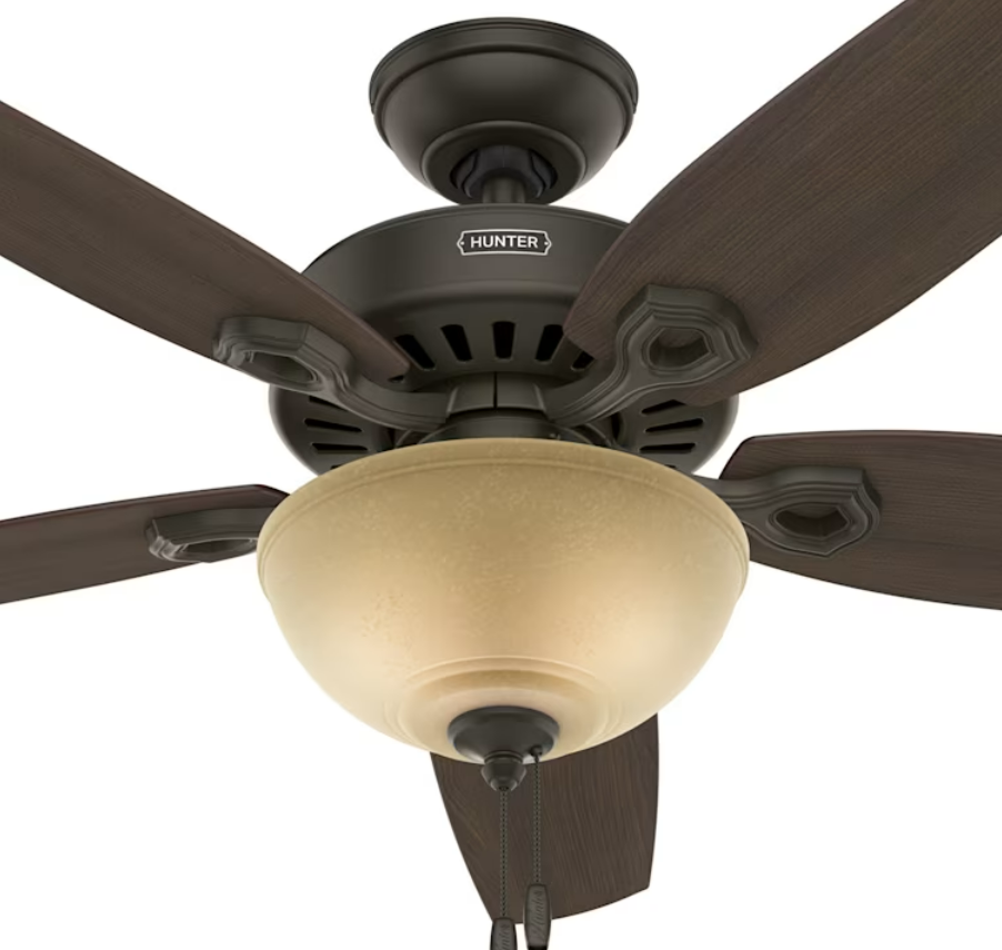 Hunter Fan Company 53091 Builder Deluxe Ceiling Fan, Toffee with Light 52 in