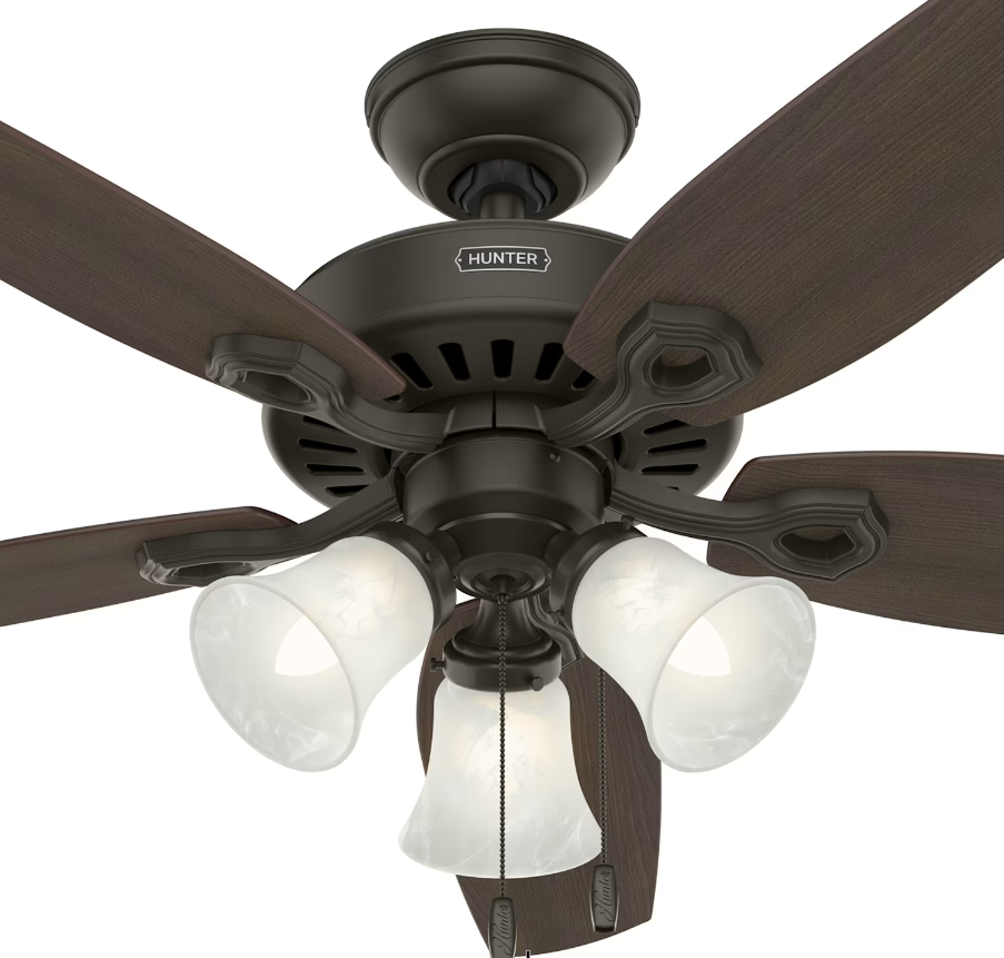 Hunter Fan Company 5323 Builder Plus Ceiling Fan with 3 Lights 52 in.