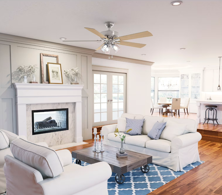 Hunter Fan Company 51097 Crestfield Ceiling Fan with 3 LED Lights 60 in.