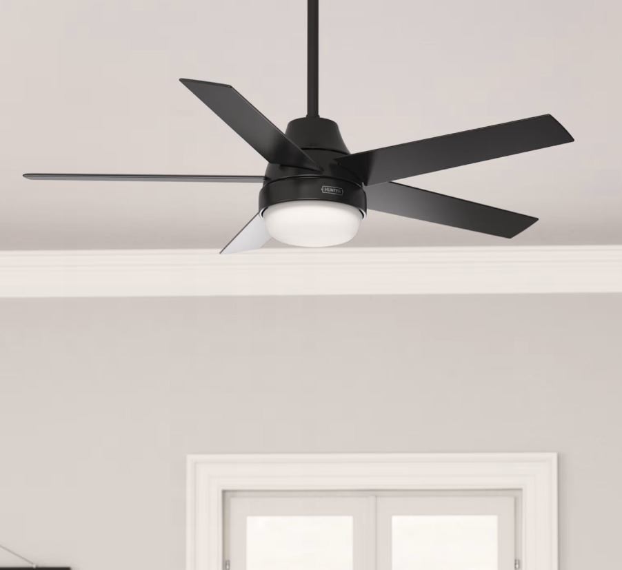 Hunter Fan Company 51314 Aerodyne Matte Black Ceiling Fan with LED Light 52 In.-Smart