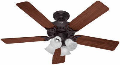Hunter Fan Company 53067 Studio Series Ceiling Fan With Light Fixture, New Bronze, 5 Blades, 52-In.