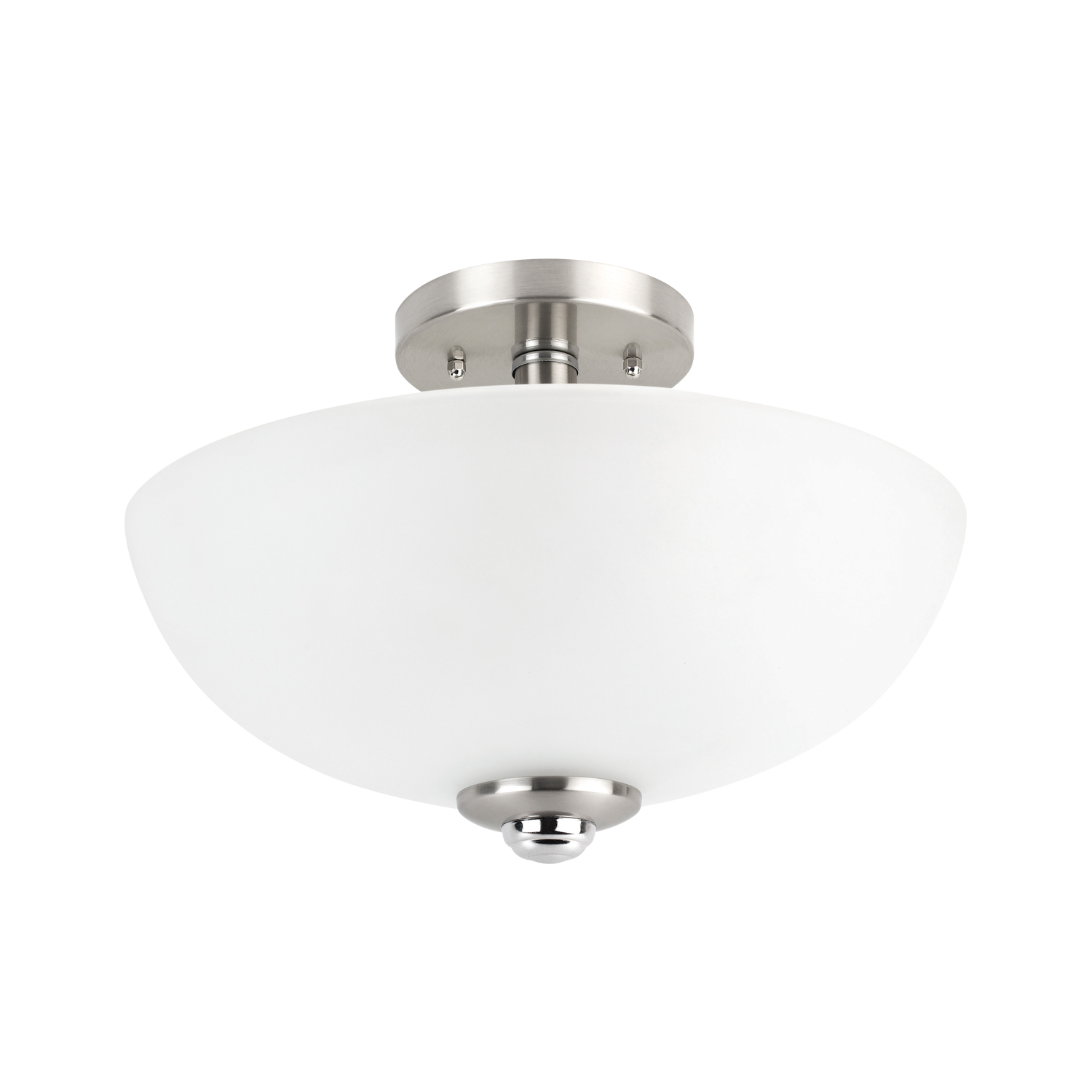 Globe Electric 63357 Hudson 2-Light Brushed Nickel Flush Mount Light